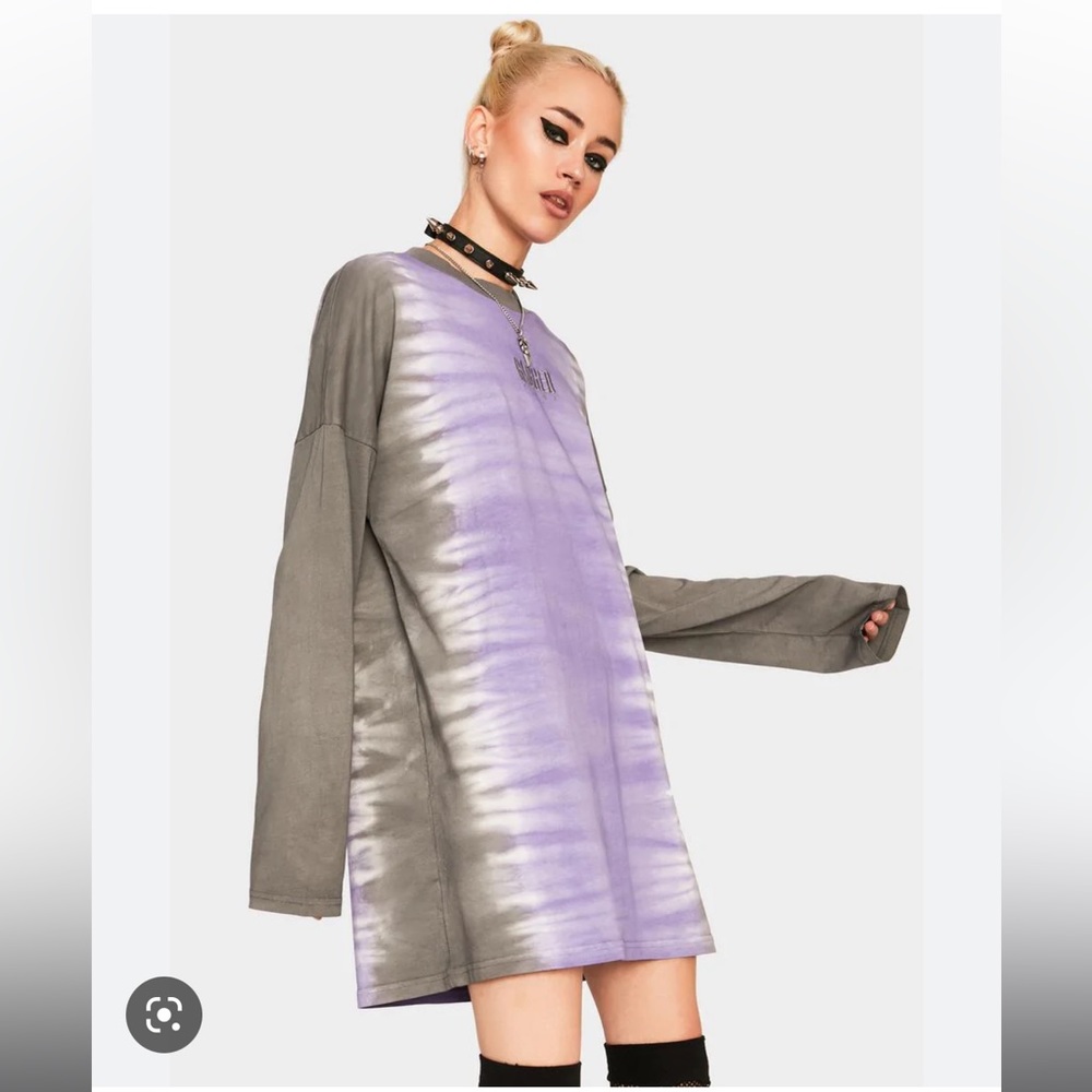 The Ragged Priest Lilac Dip Dye Skater Dress